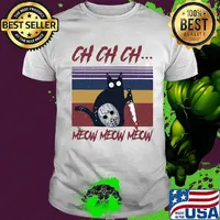 Halloween jason voorhees cat ch meow vintage retro shirt