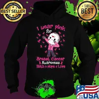Halloween michael myers i wear pink for breast cancer awareness faith hope love s Hoodie