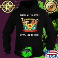 Hippie imagine all the people living life in peace s Hoodie