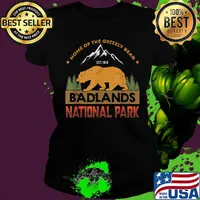 Home of the grizzly bear est 1910 badlands national park s Ladies tee