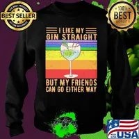 I like my gin straight but my friends can go either way vintage retro s Sweater