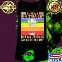 I like my gin straight but my friends can go either way vintage retro s Tank top