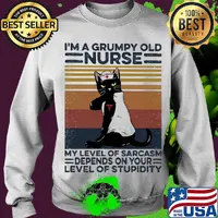 I'm a grumpy old nurse my level of sarcasm depends on your level of stupidity vintage retro s Sweater