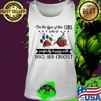I'm the type of this girl who is perfectly happy with paw dogs and crochet s Tank top