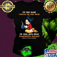 I'm too busy fighting my own body to deal with your mickey mouse cancer awareness s Ladies tee