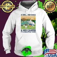 Jack Russell a woman her dog paw and her camper it's a beautiful thing vintage retro s Hoodie