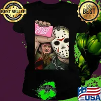 Jason voorhees and freddy krueger slashers club s Ladies tee