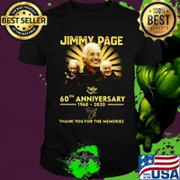 Jimmy page 60th anniversary 1960-2020 thank you for the memories signature shirt