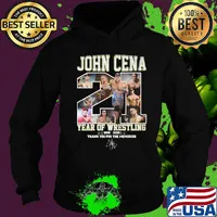 John cena 21 year of wrestling 1989 2020 thank you for the memories signature s Hoodie