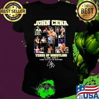 John cena 21 years of wrestling 1999 2020 thank you for the memories signature s Ladies tee