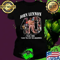 John lennon 40 1940 1980 thank you for the memories signature s Ladies tee