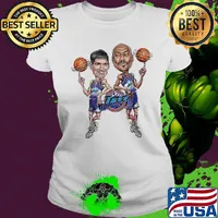 John stockton & karl malone caricaturas utah jazz basketball team s Ladies tee