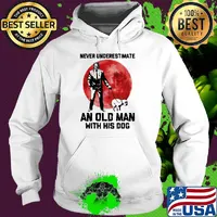John Wick Never underestimate an old man with his dog sunset s Hoodie
