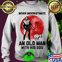 John Wick Never underestimate an old man with his dog sunset s Sweater