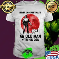 John Wick Never underestimate an old man with his dog sunset shirt