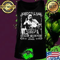 Johnny cash old american brand outlaw country 1932 2003 man in black s Tank top