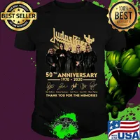Judas priest 50th anniversary 1970 2020 thank you for the memories signatures shirt