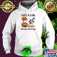 Just a girl who loves fall and paw dogs pumpkin maple leaves s Hoodie
