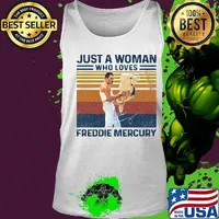 Just a woman who loves freddie mercury signature vintage retro s Tank top