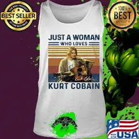 Just a woman who loves kurt cobain signature vintage retro s Tank top