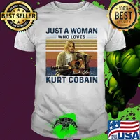 Just a woman who loves kurt cobain signature vintage retro shirt