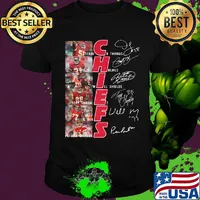Kansas city chiefs football team players signatures shirt
