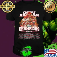 Kansas city chiefs football team super liv bowl champios 2020 players signatures shirt
