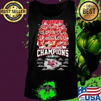 Kansas city chiefs football team super liv bowl champios 2020 signatures s Tank top