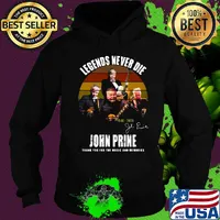 Legends never die john prine thank you for the music and memories signature vintage retro s Hoodie