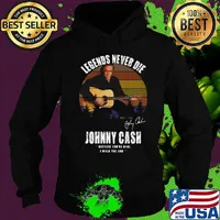 Legends never die johnny cash because you're mine i walk the line signature vintage retro s Hoodie