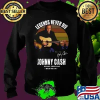 Legends never die johnny cash because you're mine i walk the line signature vintage retro s Sweater