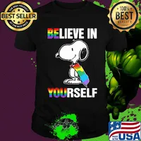 Lgbt flag snoopy believe in yourself shirt