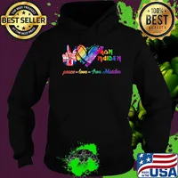 Lgbt peace love iron maiden s Hoodie