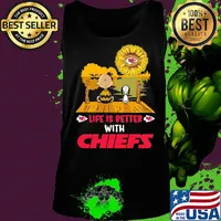 Life is better with Chiefs snoopy and Chailer brown s Tank top