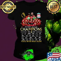 Liverpool football club premier league champions 2019 2020 you'll never walk alone signatures s Ladies tee