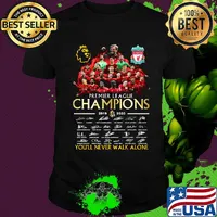 Liverpool football club premier league champions 2019 2020 you'll never walk alone signatures shirt