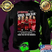 Liverpool virgil van dijk 4 netherlands national team 2015-now player of the year thank you for the memories signature s Sweater