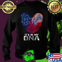 Los angeles dodgers and los angeles clippers its' in my dna heart s Sweater
