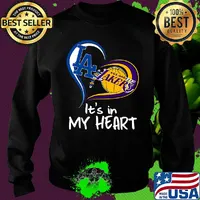 Los angeles raiders and los angeles lakers it's in my heart s Sweater