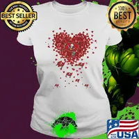 Love tampa bay buccaneers football logo hearts s Ladies tee