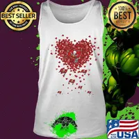 Love tampa bay buccaneers football logo hearts s Tank top