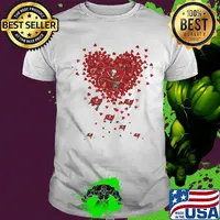 Love tampa bay buccaneers football logo hearts shirt