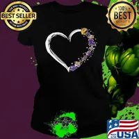 Lsu tigers football team logo heart s Ladies tee