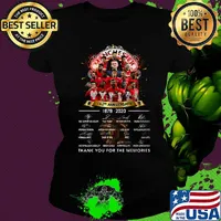 Manchester 142nd anniversary 1878-2020 thank you for the memories signature s Ladies tee