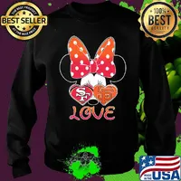 Minnie mouse love san francisco 49ers and san francisco giants heart s Sweater