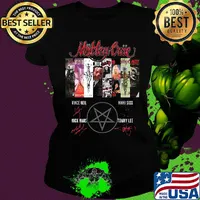 Motley crue band members signatures s Ladies tee
