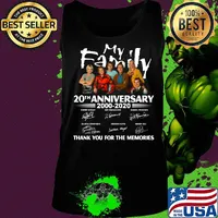 My family 20th anniversary 2000 2020 thank you for the memories signatures s Tank top