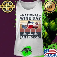 National wine day Jan1-Dec31 American vintage retro s Tank top