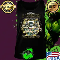 Never underestimate a woman who understands football and loves green bay packers football s Tank top