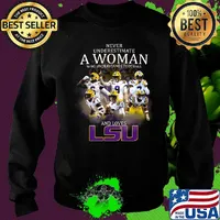 Never underestimate a woman who understands football and loves lsu tigers logo s Sweater